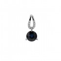 Sapphire and diamonds pendant in white gold - 18 K gold: 0.70 Gr