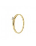 Diamond engagement ring in yellow gold - 18 K gold: 1.90 Gr