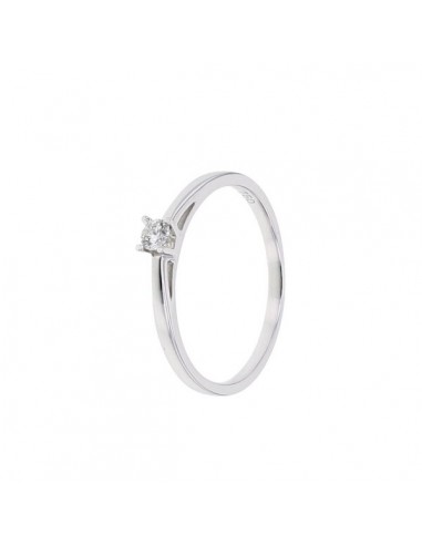 Diamond engagement ring in white gold - 18 K gold: 1.90 Gr