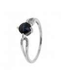 Sapphire and diamonds ring in white gold - 18 K gold: 1.80 Gr