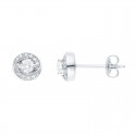 Diamond earrings in white gold - 18 K gold: 1.82 Gr