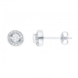 Diamond earrings in white gold - 18 K gold: 1.82 Gr
