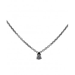 Three claw set solitaire diamond necklace in 18 K gold
