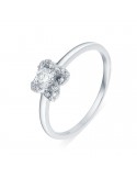 Diamond engagement ring in white gold - 18 K gold: 1.96 Gr