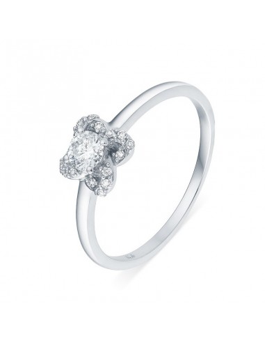 Diamond engagement ring in white gold - 18 K gold: 1.96 Gr