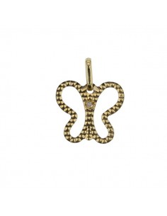 Butterfly pendant with diamond in 18 K gold