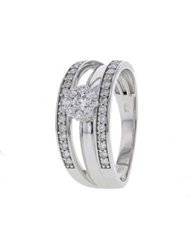 Diamond engagement ring in white gold - 18 K gold: 5.10 Gr