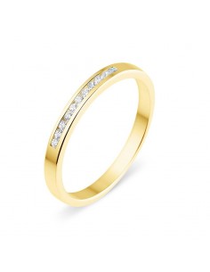 Diamond wedding ring in yellow gold - 18 K gold: 1.98 Gr