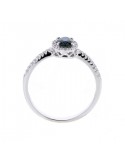 Sapphire and diamonds ring in white gold - 9 K gold: 1.85 Gr