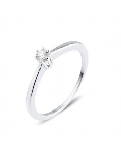 Diamond engagement ring in white gold - 18 K gold: 2.10 Gr
