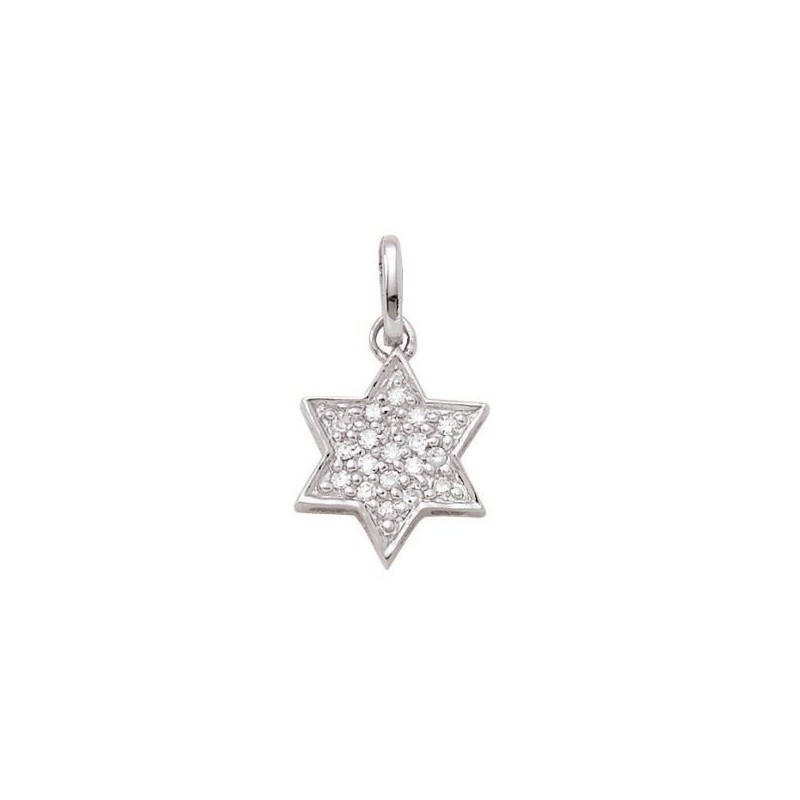 Diamond pendant in white gold - 18 K gold: 0.80 Gr