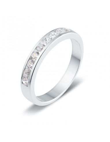 Diamond wedding ring in white gold - 18 K gold: 3.40 Gr