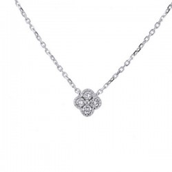 Diamond set clover necklace in 18 K gold