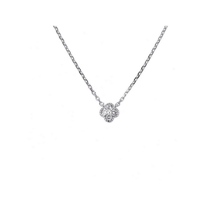 Diamond necklace in white gold - 18 K gold: 1.70 Gr