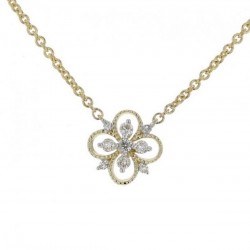 Diamond necklace in yellow gold - 18 K gold: 1.90 Gr