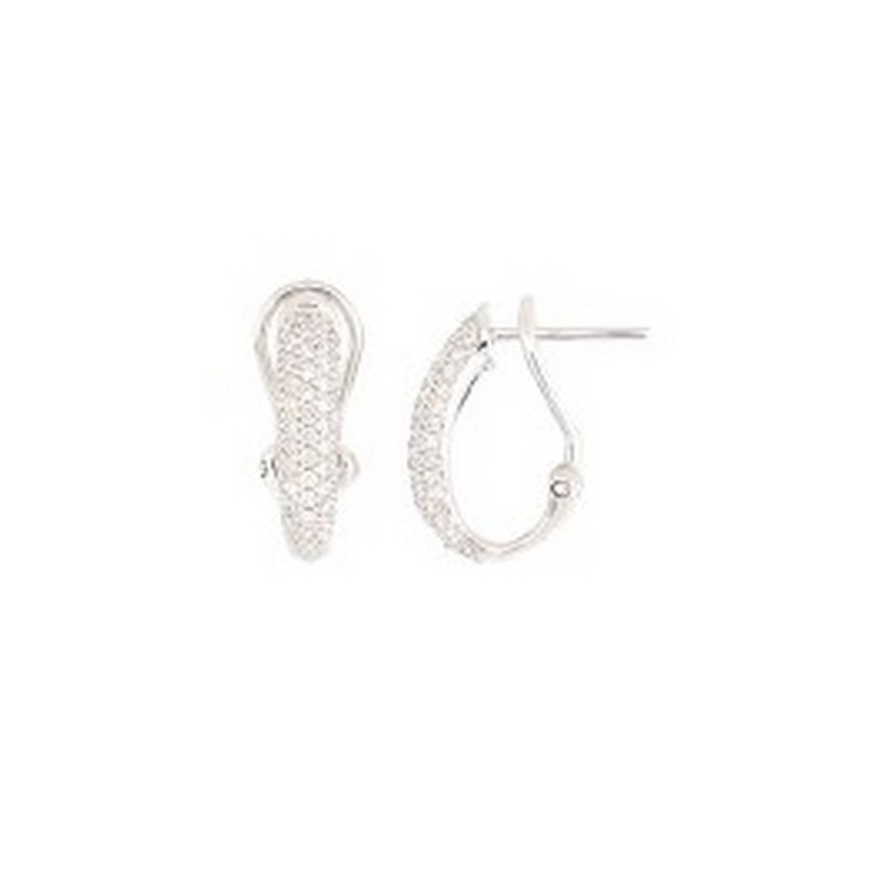 Diamond earrings in white gold - 18 K gold: 2.75 Gr