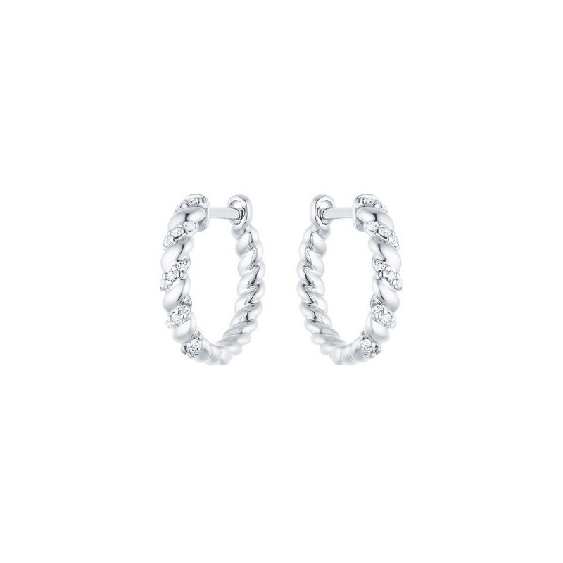 Diamond earrings in white gold - 18 K gold: 2.50 Gr