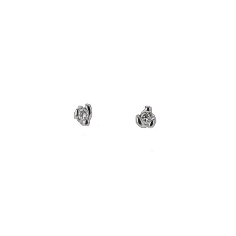 Twist diamond solitaire earrings in 18 K gold