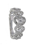 Diamond pave set hearts wedding band "Déclaration" in 18 K gold