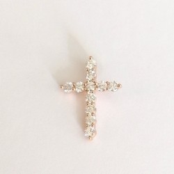 Diamond pendant in rose gold - 18 K gold: 1.10 Gr
