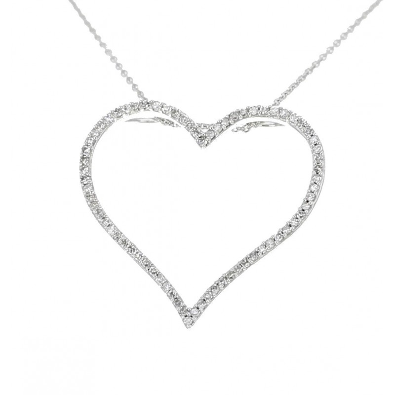 Collier pendentif coeur pavé de diamants
