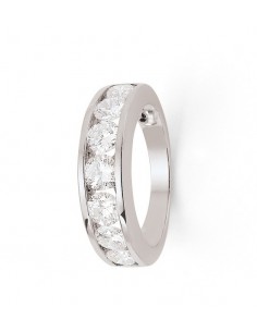 Diamond wedding ring in white gold - 18 K gold: 2.70 Gr
