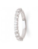 Diamond wedding ring in white gold - 18 K gold: 3.50 Gr