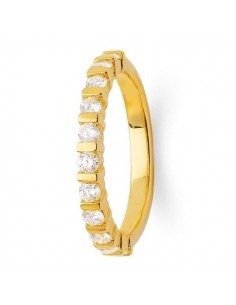 Diamond wedding ring in yellow gold - 18 K gold: 3.50 Gr
