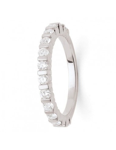 Diamond wedding ring in white gold - 18 K gold: 3.90 Gr