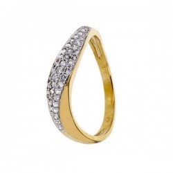 Diamond ring in yellow gold - 18 K gold: 2.62 Gr