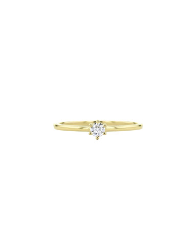 Solitaire simple classique diamant monté six griffes  en or blanc