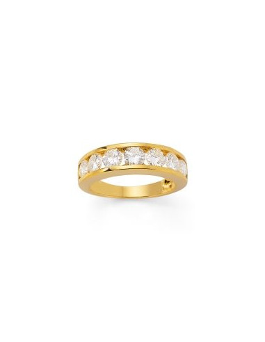 Channel set diamond wedding ring in 18 K gold
