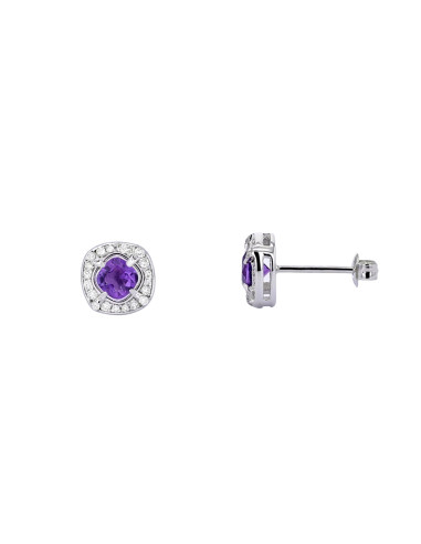 Diamond earrings in white gold - 18 K gold: 2.10 Gr