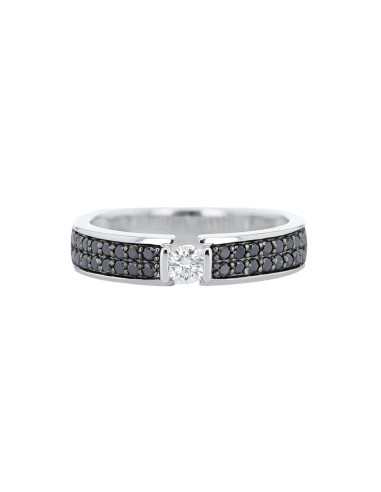 Diamond ring in white gold - 18 K gold: 3.80 Gr