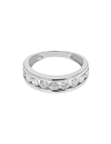 Diamond wedding ring in white gold - 18 K gold: 2.30 Gr