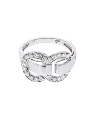 Diamond ring in white gold - 18 K gold: 4.10 Gr