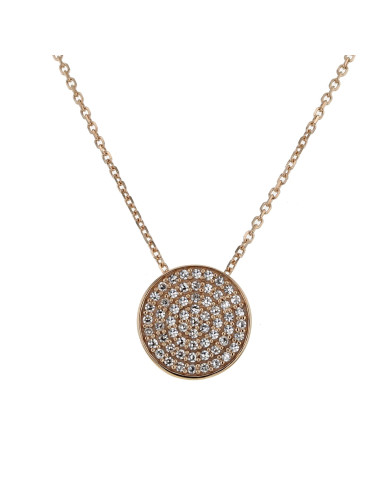 Collier cercle diamants en or rose