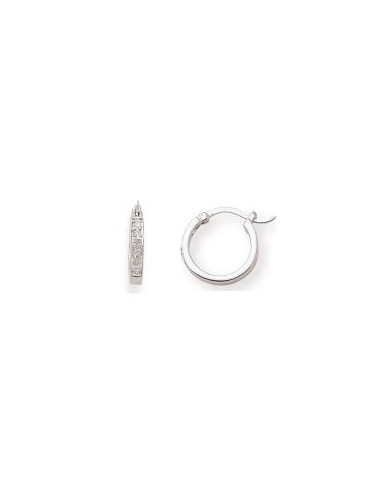 Classic pave set diamond hoops in 18 K gold