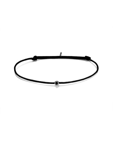 Bracelet cordon diamant noir 0.02 ct