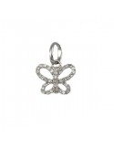 Butterfly pave set diamond pendant in silver 925/1000