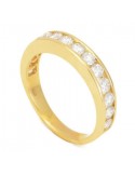 Channel set diamond wedding ring in 18 K gold