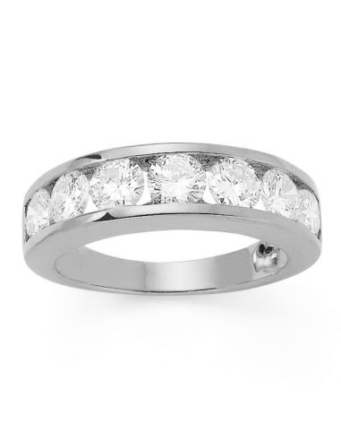 Channel set diamond wedding ring in 18 K gold