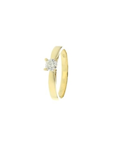 Solitaire diamond ring - 4 prongs in 18 K gold