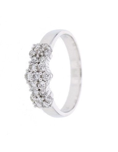 Bague 3 choux diamants   en or blanc