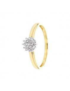 Cluster ring with diamonds in 18 K gold